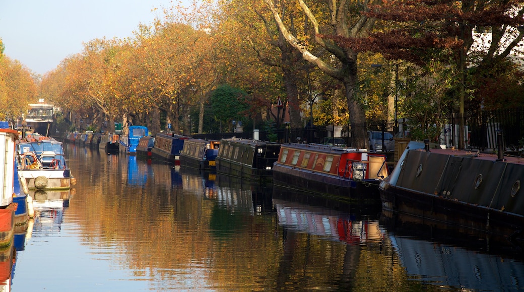 Little Venice which includes fall colors, a river or creek and boating