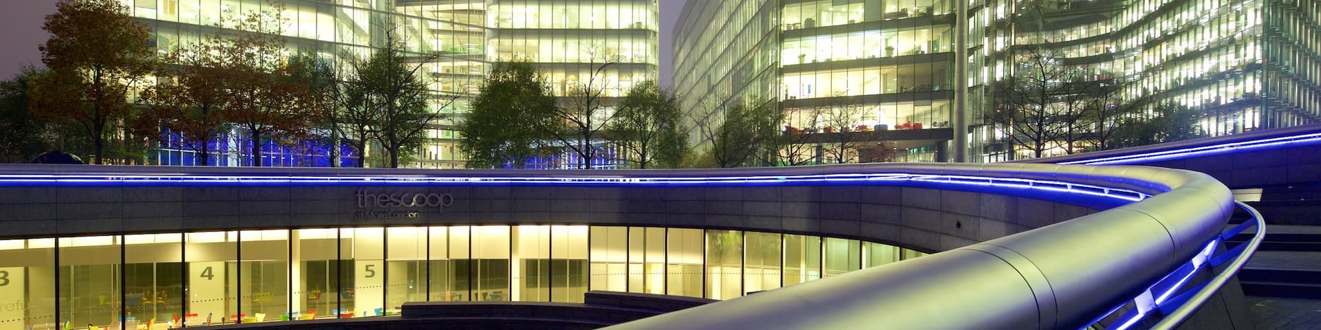 Southwark which includes night scenes and modern architecture