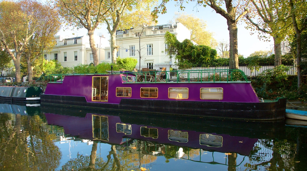 Little Venice showing boating, a river or creek and heritage architecture