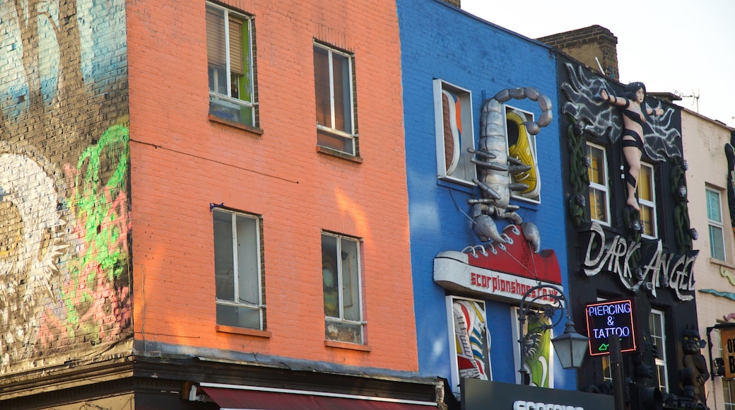 Camden High Street which includes signage