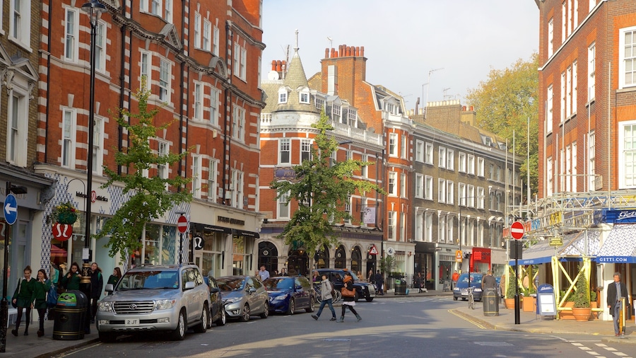 Marylebone showing street scenes and heritage architecture