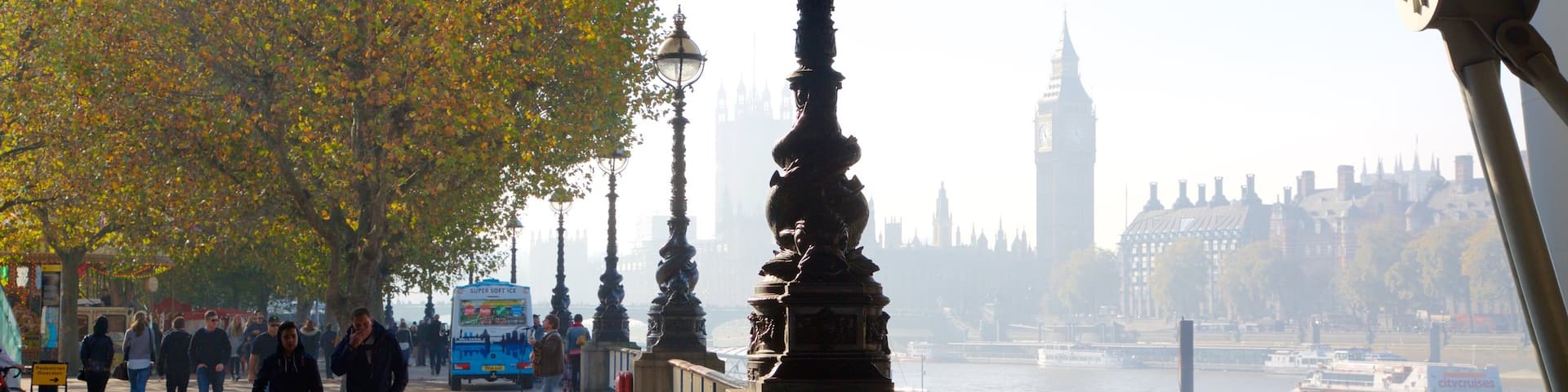 South Bank som inkluderar en Ă„ eller flod, en bro och historisk arkitektur