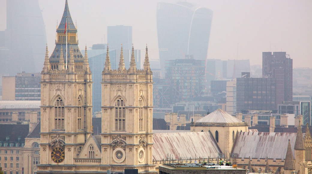 Westminster Abbey featuring heritage architecture and a castle