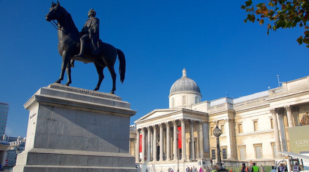 National Gallery showing a statue or sculpture and heritage architecture