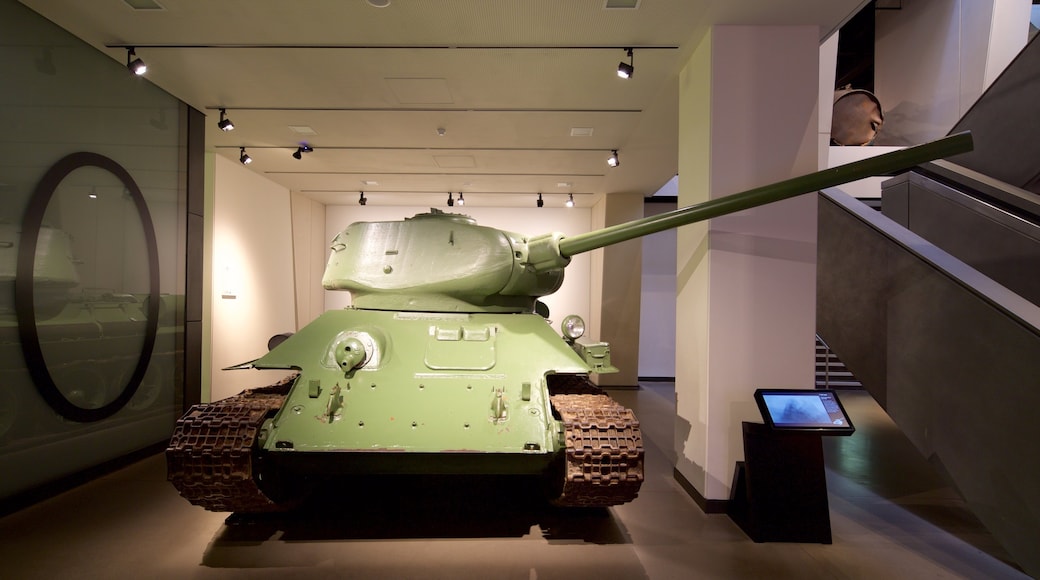 Imperial War Museum showing interior views and military items