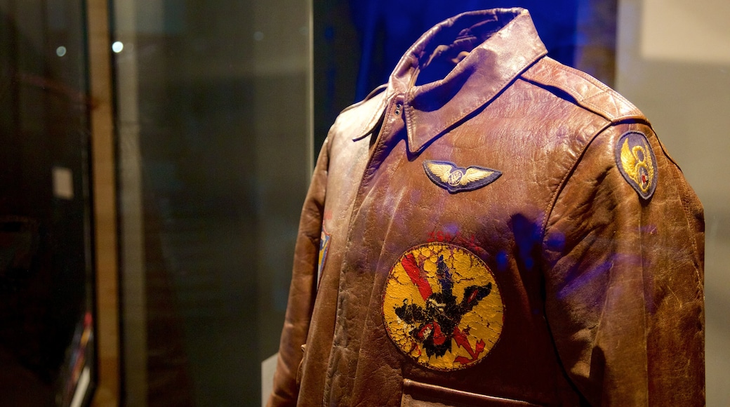 Imperial War Museum showing military items and interior views