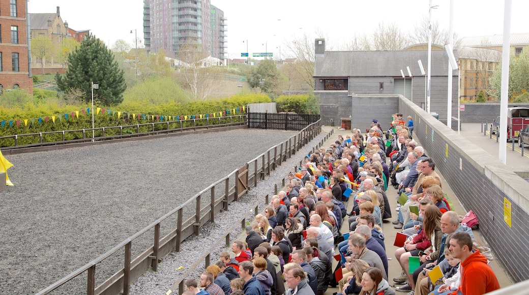 Royal Armouries featuring performance art as well as a large group of people