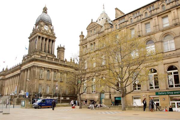 Leeds City Art Gallery showing heritage architecture