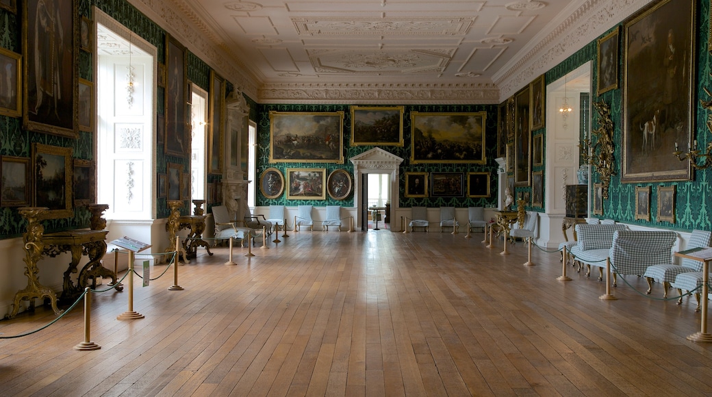 Temple Newsam House featuring interior views, château or palace and art