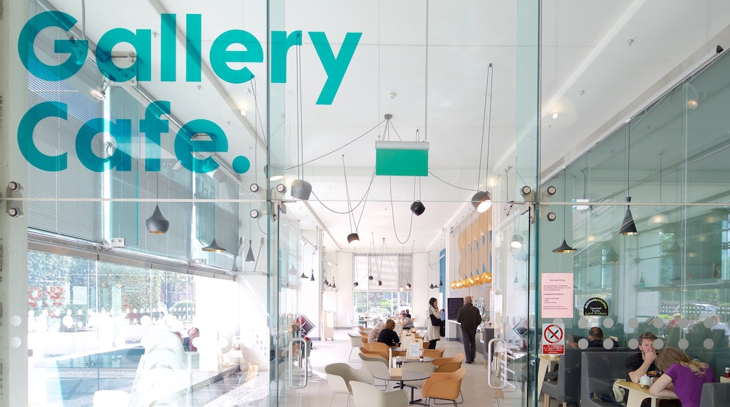 Millennium Gallery featuring interior views, signage and café lifestyle