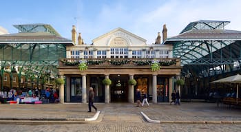 Londres montrant marchés, patrimoine historique et signalisation