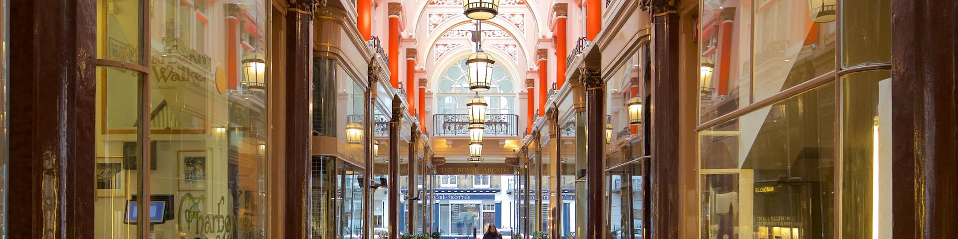 Royal Arcade which includes heritage elements, shopping and interior views