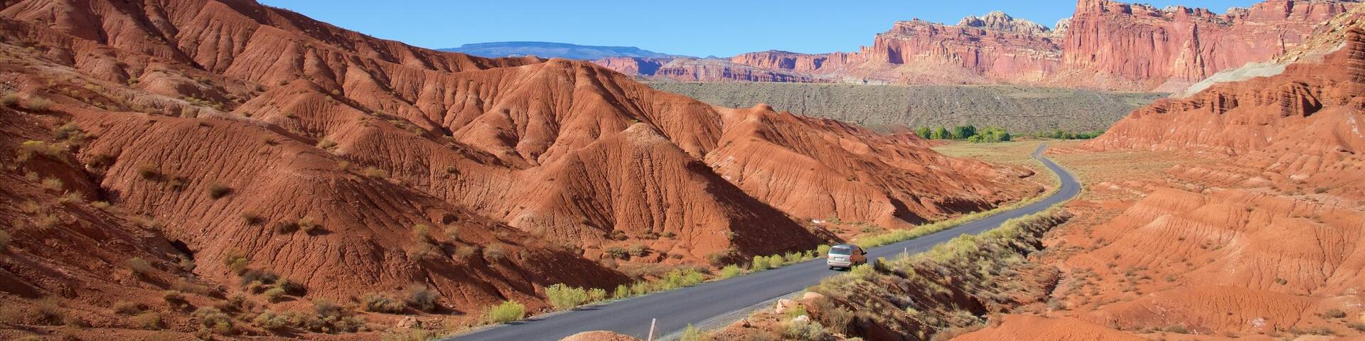 Capitol Reef National Park which includes tranquil scenes, a gorge or canyon and desert views