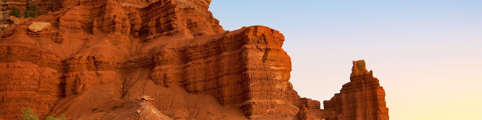 Capitol Reef National Park featuring tranquil scenes, a gorge or canyon and desert views