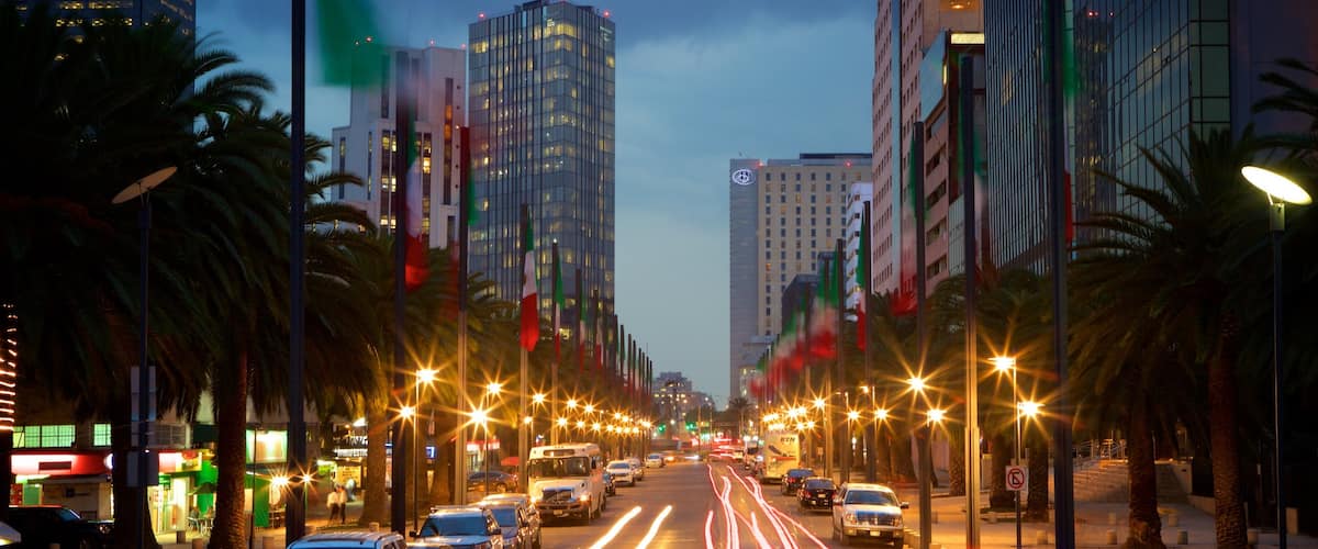 Centro comercial Reforma ofreciendo distrito financiero central, escenas nocturnas y una ciudad
