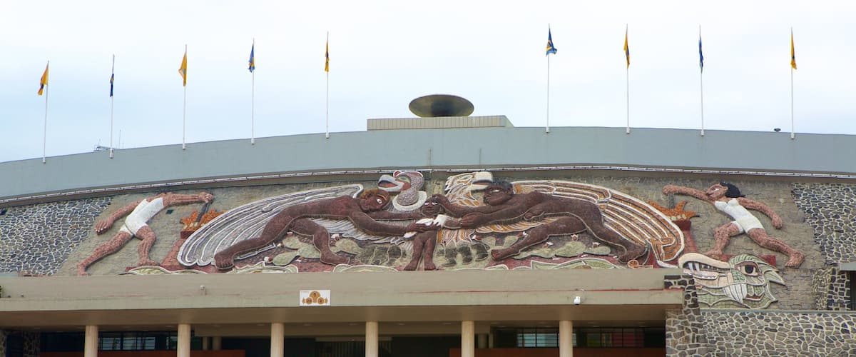 National Autonomous University of Mexico which includes outdoor art