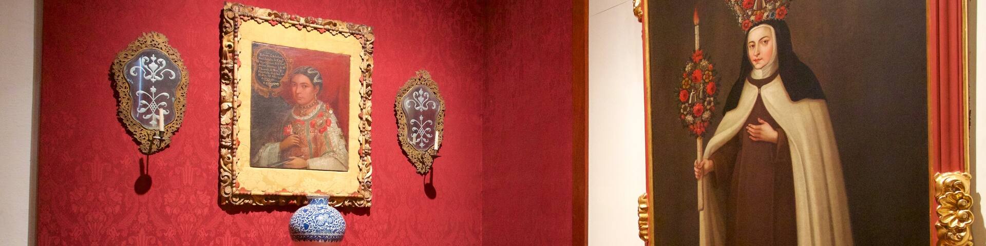Museo Franz Mayer que incluye elementos del patrimonio, arte y vistas interiores