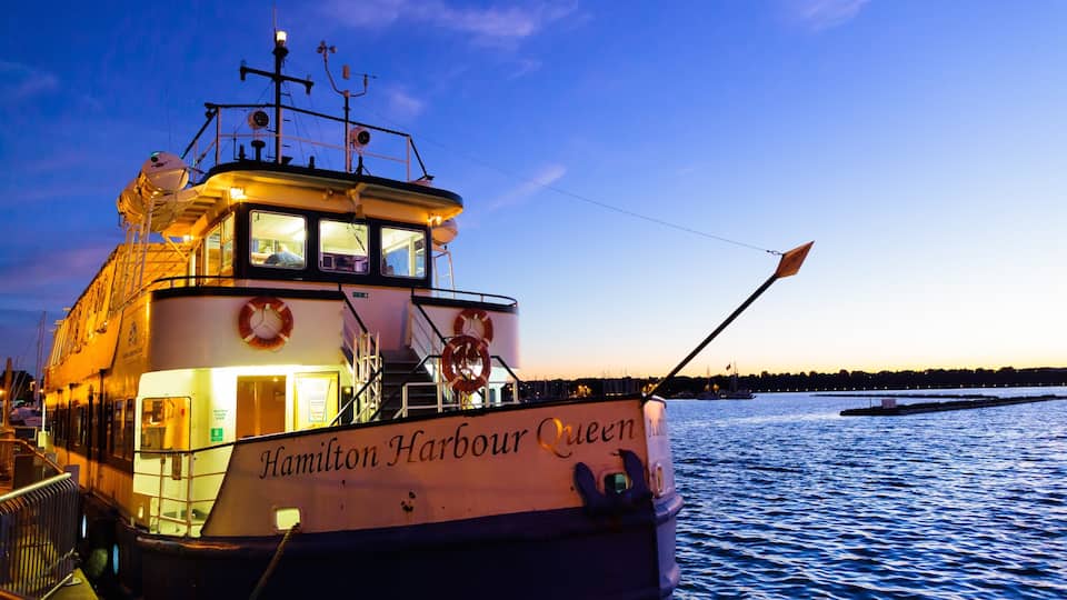 Hamilton featuring boating, a sunset and general coastal views