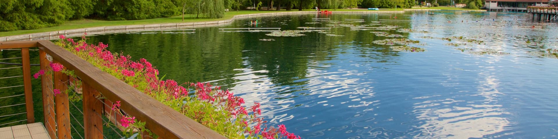 Lake Heviz featuring a lake or waterhole and a luxury hotel or resort