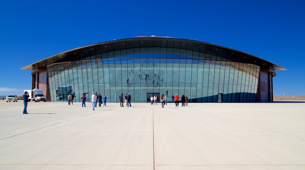 Spaceport America as well as a large group of people