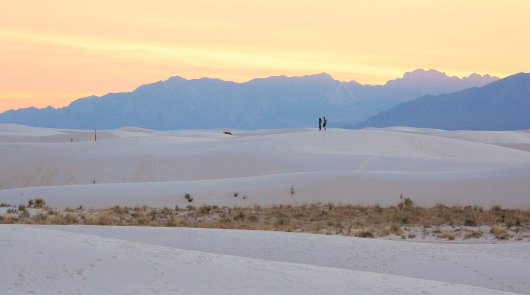 Southeastern New Mexico showing desert views, mountains and a sunset