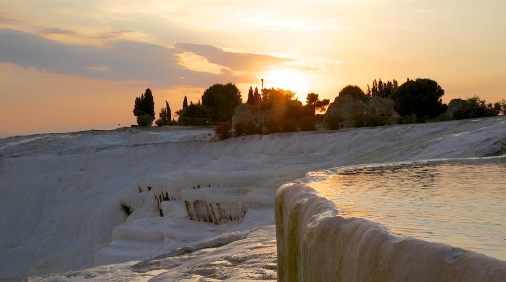 Turkey featuring a sunset and snow