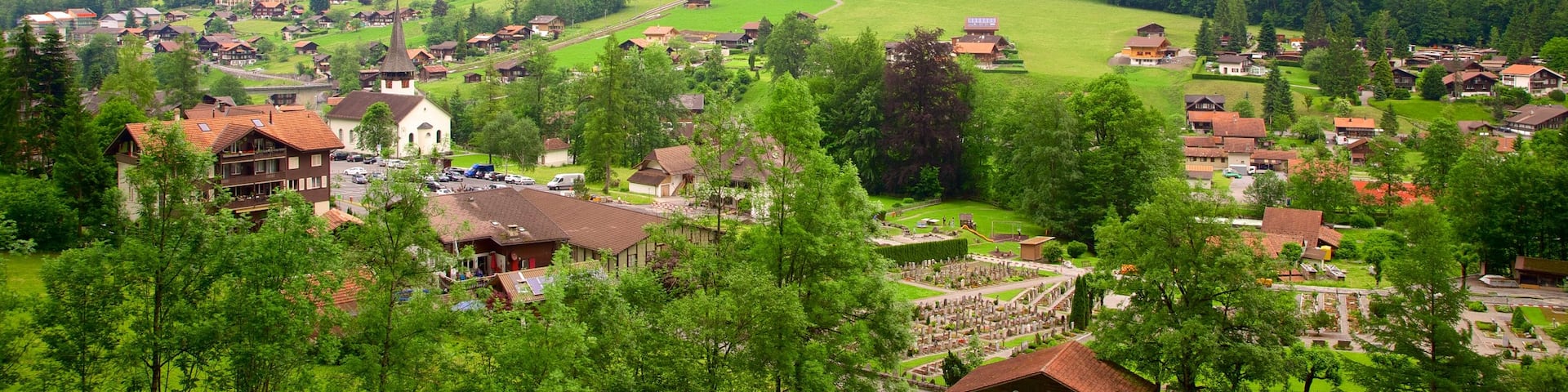 Lauterbrunnen which includes farmland and landscape views