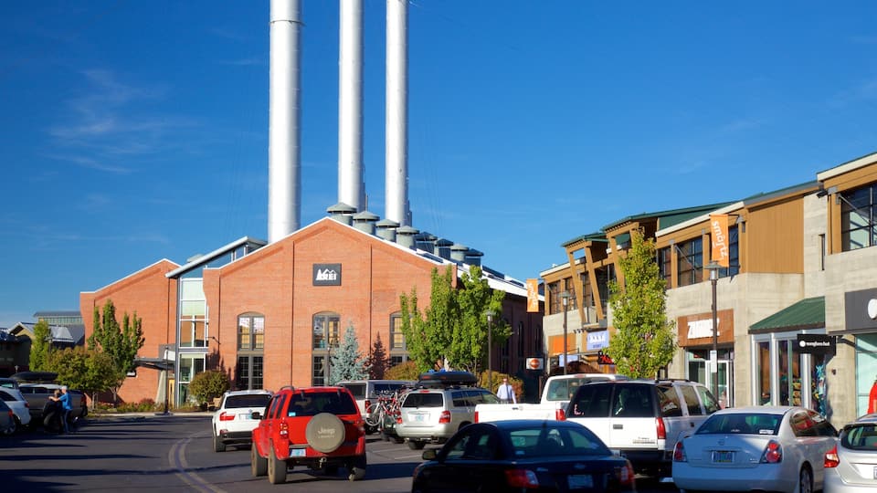 Old Mill District featuring street scenes