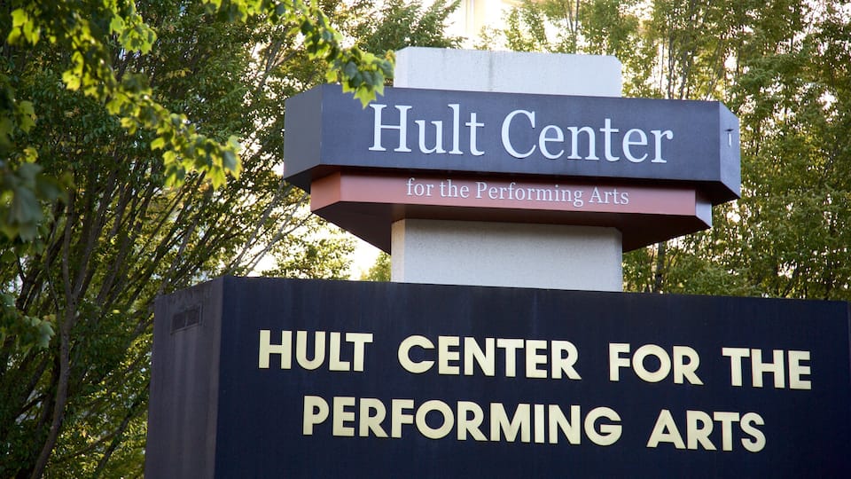 Hult Center for Performing Arts featuring signage