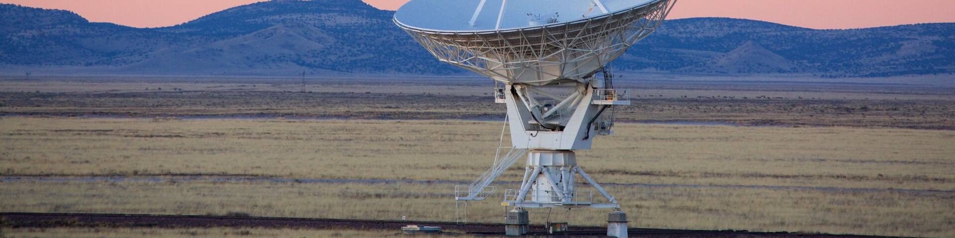 New Mexico showing an observatory and a sunset