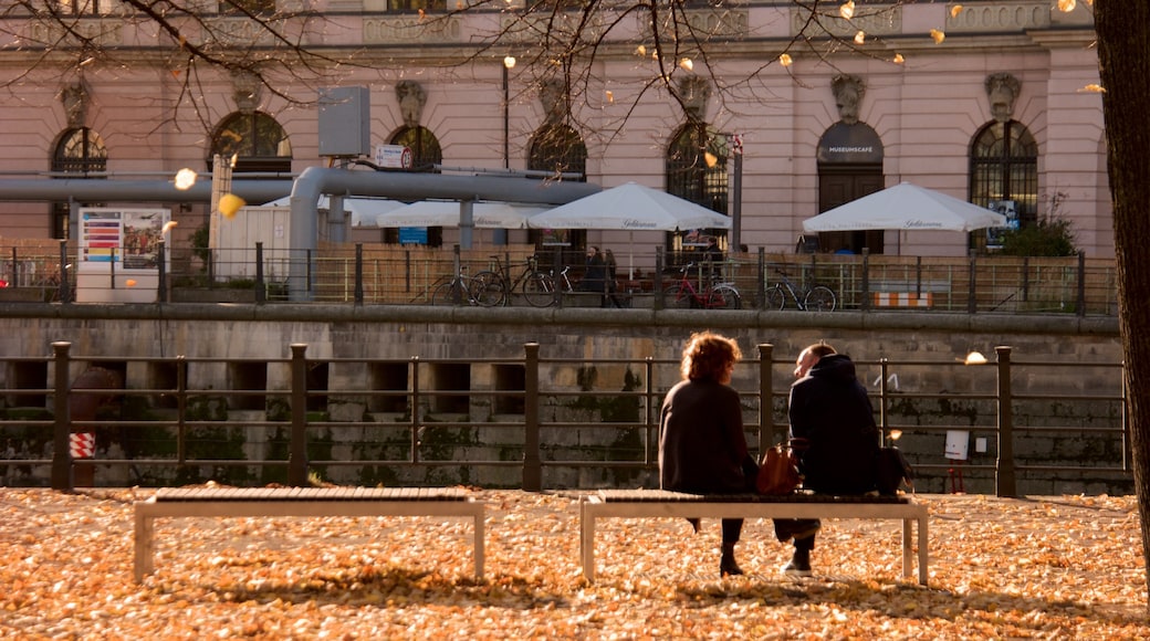 Altes Museum which includes autumn leaves