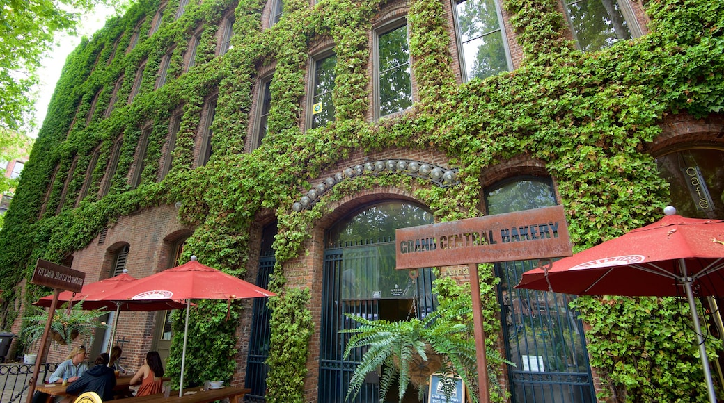 Pioneer Square showing street scenes