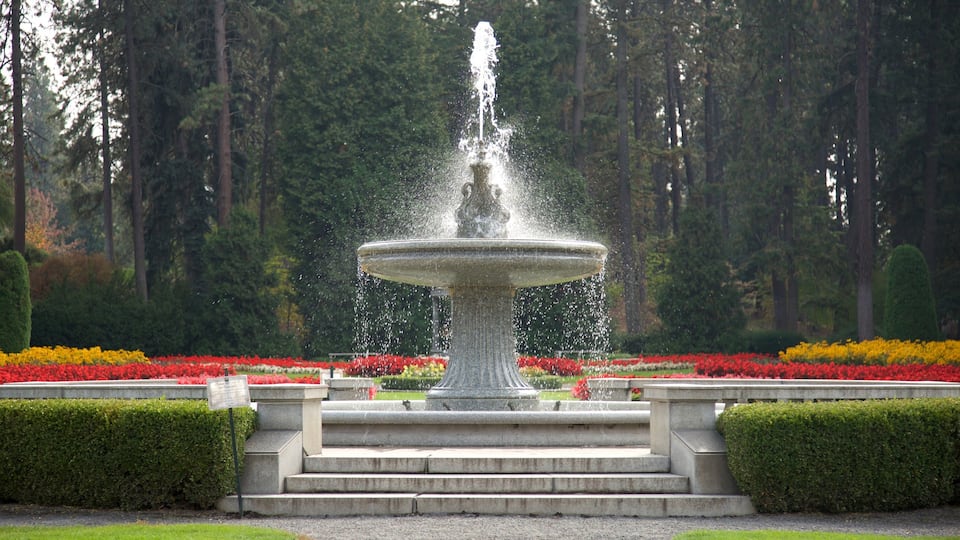 Manito Park showing a garden and a fountain