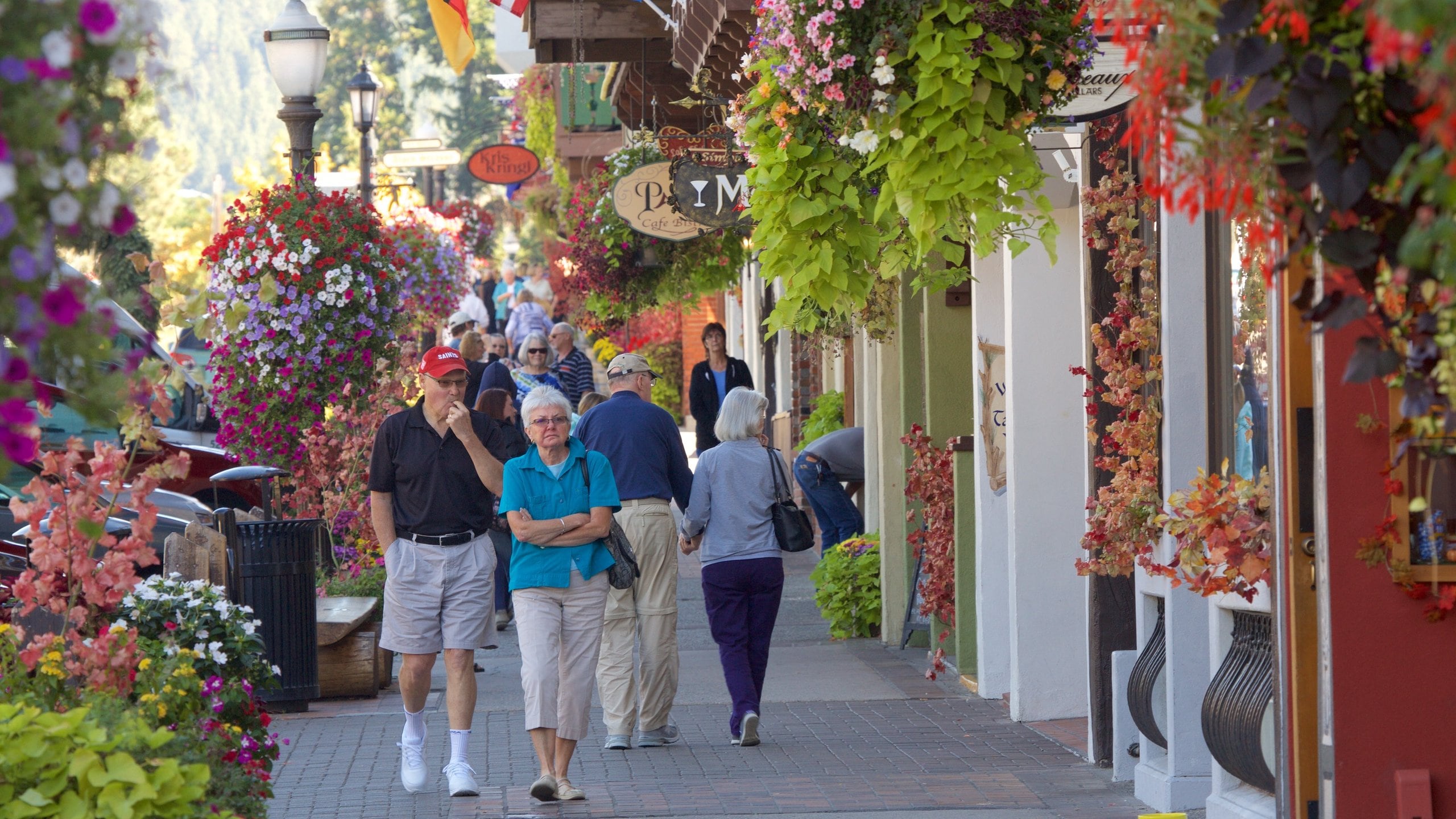 Leavenworth which includes street scenes as well as a large group of people