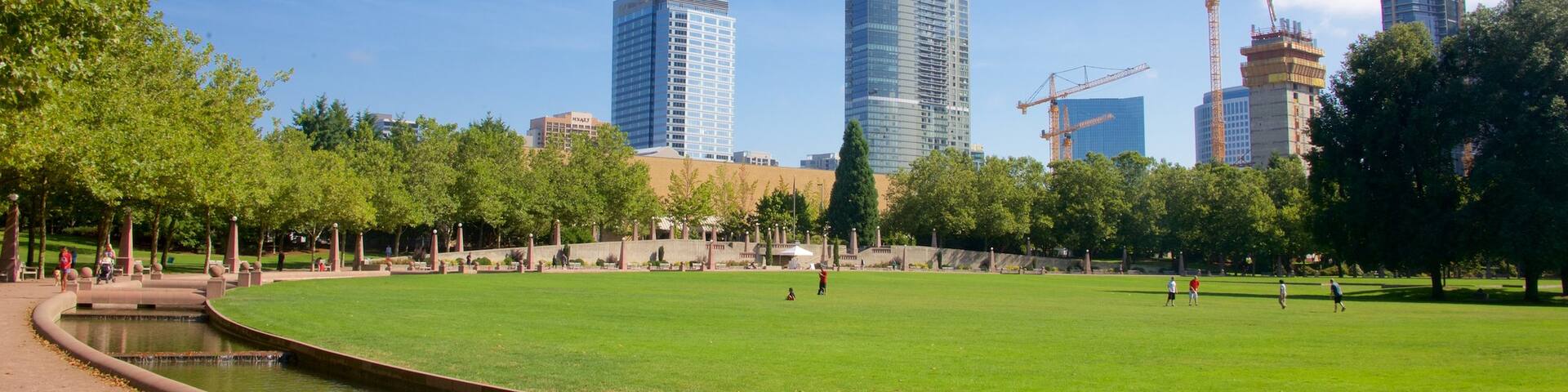 Downtown Park ofreciendo un parque y una ciudad