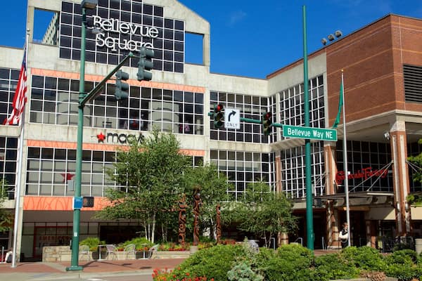 Bellevue Square featuring street scenes and a square or plaza