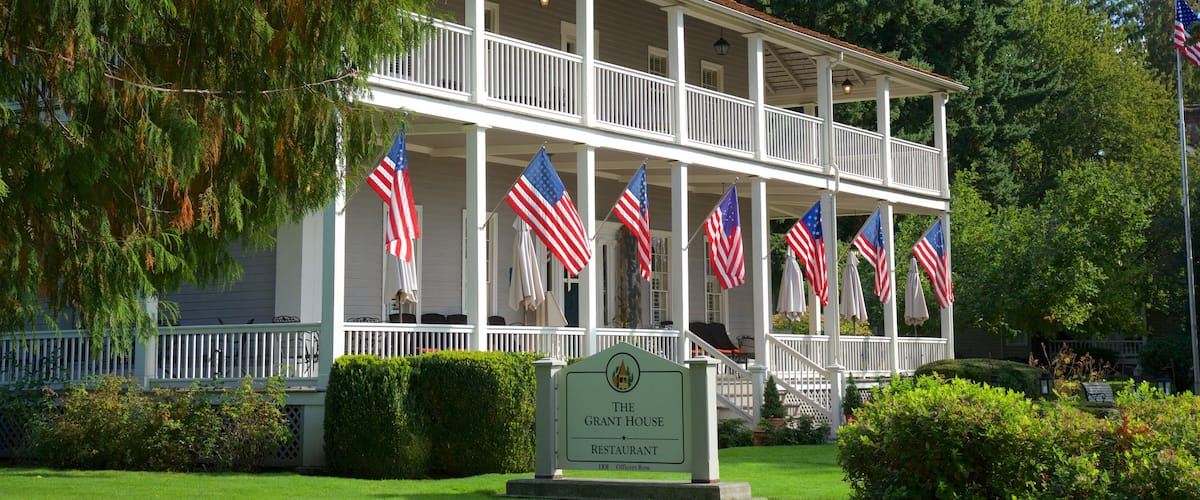 Officers Row showing heritage architecture and a house