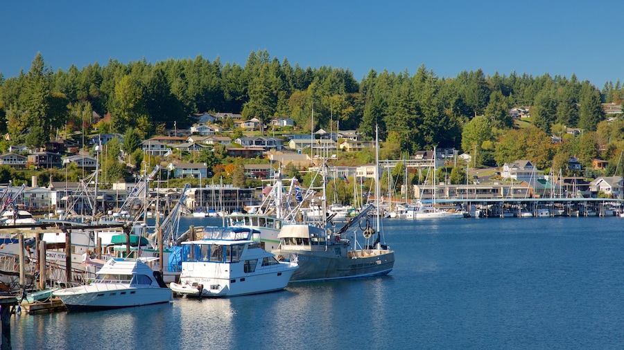 Gig Harbor featuring forests, a marina and a coastal town