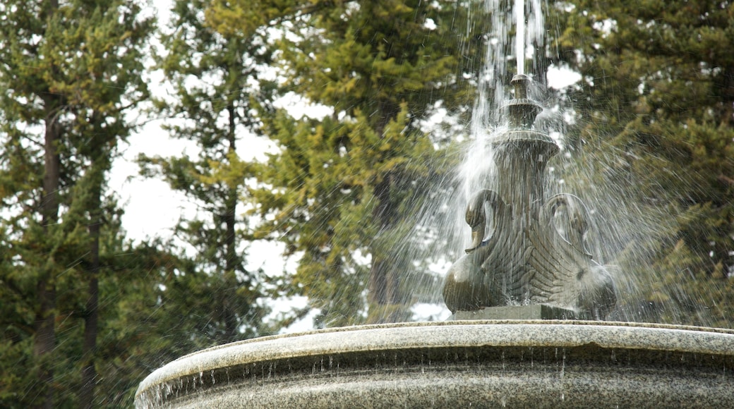 Manito Park showing a fountain and a garden