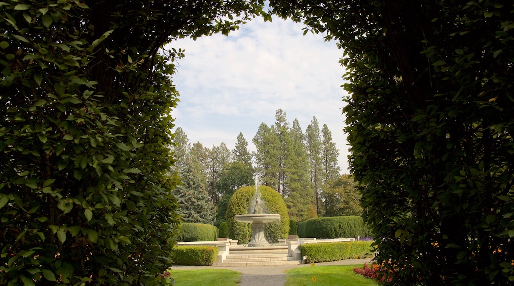 Manito Park showing a garden and a fountain