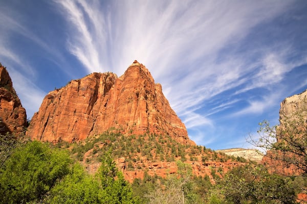 Emerald Pools which includes tranquil scenes and mountains