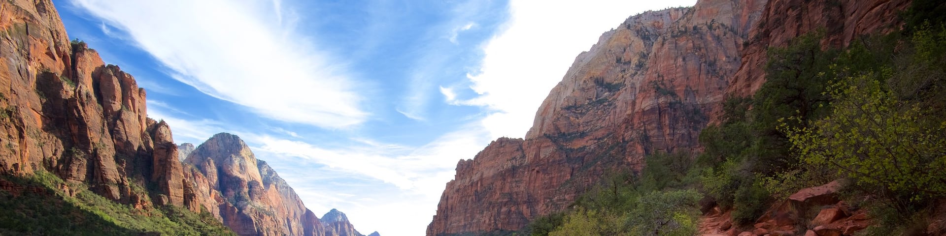 Parque Nacional Zion que incluye escenas tranquilas, vistas de paisajes y montañas
