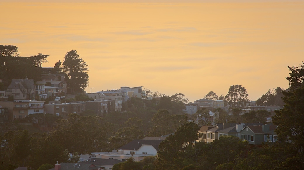 Twin Peaks featuring a sunset