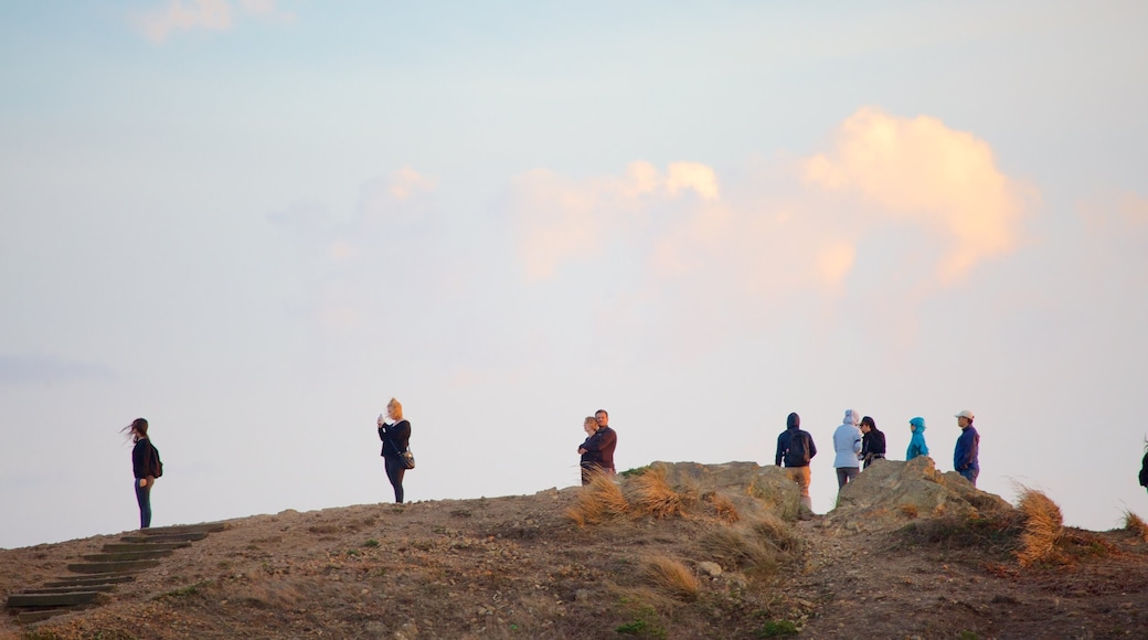 Twin Peaks showing hiking or walking and tranquil scenes as well as a small group of people