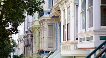 Barrio de Western Addition mostrando una casa, una localidad costera y arquitectura patrimonial