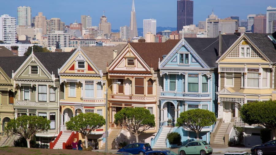 Western Addition featuring heritage architecture, a city and skyline