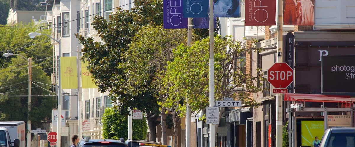 Cow Hollow featuring street scenes, a city and city views