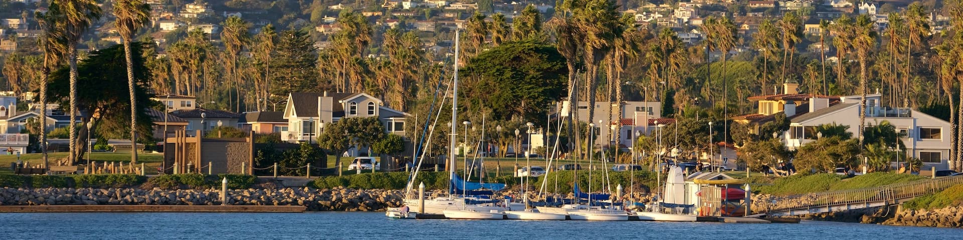 Ventura Harbor featuring sailing and general coastal views