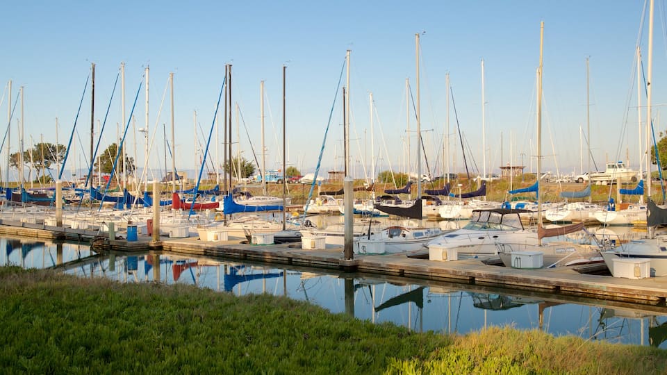 Parque Coyote Point mostrando vela y una bahía o un puerto