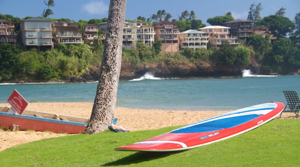 Lihue showing a beach and a coastal town